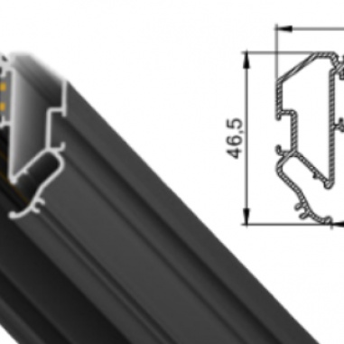 Профиль LumFer Track 23 Light (48V) длина 2м черный (в комплекте торц.заглушки и вставка)