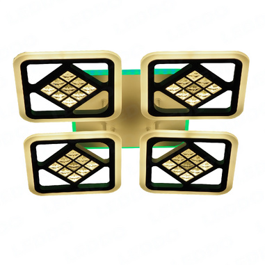 Люстра светодиодная TETRA CRISTAL белая 4*48 192W + RGB